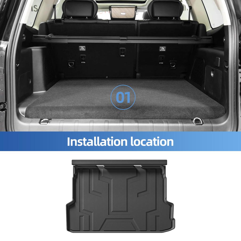 Smabee Left Drive for GWM Tank 500 2022‑2026 (5Seater Fuel Only) TPE 3D Car Floor Mats Cargo Liner Trunk Pad Accessories Black