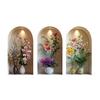 3 Pcs 3D Wall Vase Flower Wall Stickers Vintage Art Self-Adhesive Colorful