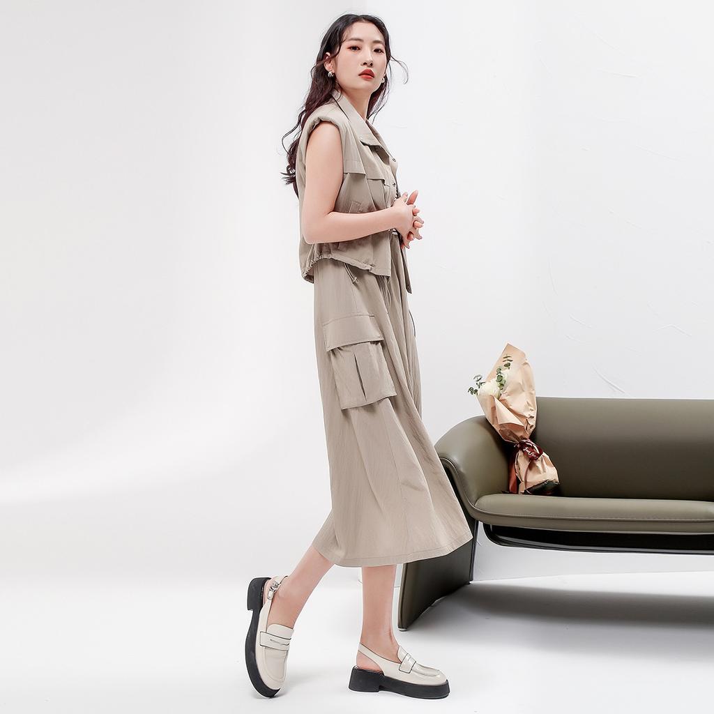 Fashion Dress Set for Women's Summer Slimming and Age Reducing Vest, Mid Length Skirt, Two-piece Set