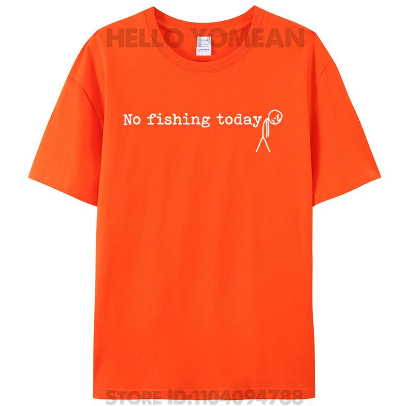 Heute kein Angeln Lustiger Trauriger Strichmännchen Angelwitz Damen Herren 100% Baumwoll-T-Shirt Kleidung Rundhals Freizeit-Tops