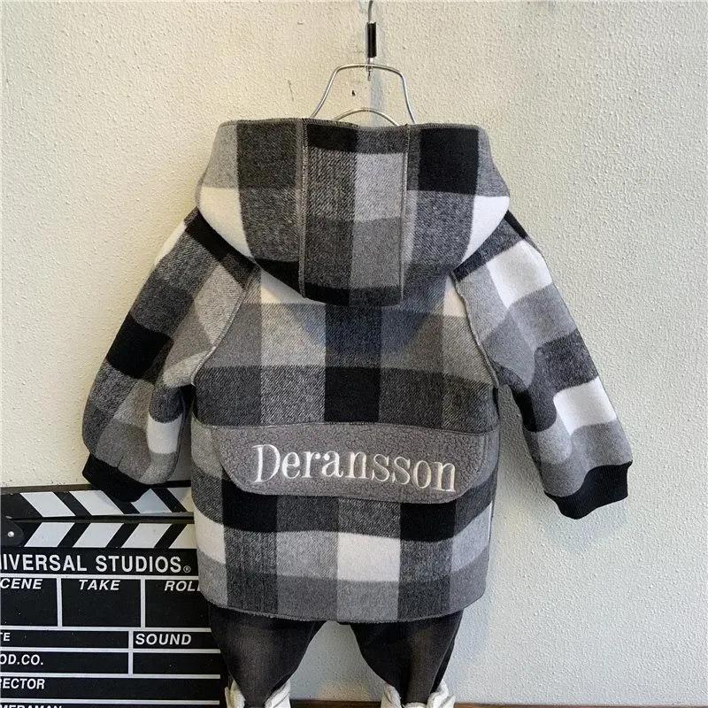 Giacca in Pile Calda Autunnale e Invernale per Bambini, Peluche, Lunghezza Media, con Cappuccio di Agnello, Cappotto Ispessito