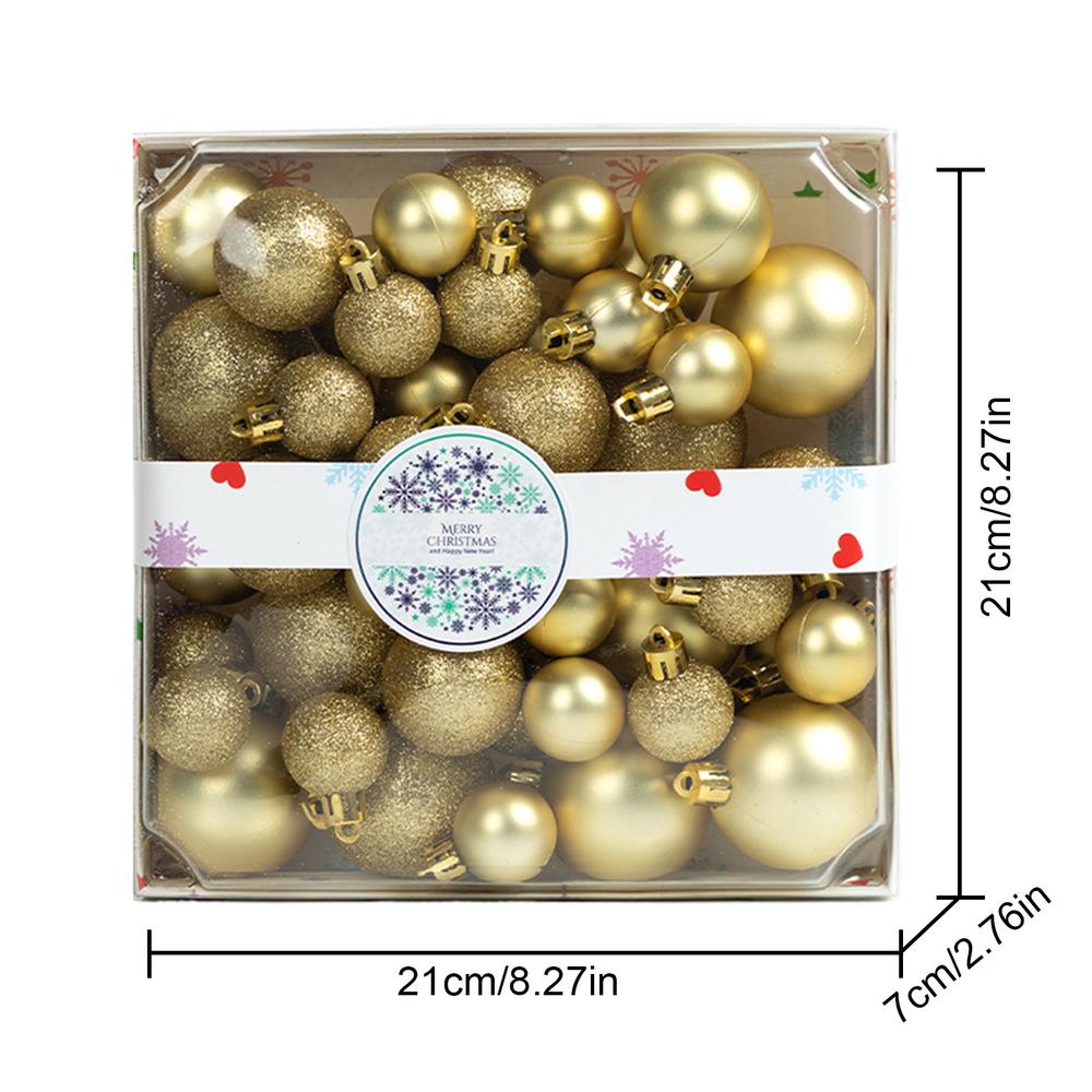 

44 шт. 3/4/5 см Рождественские шары Украшения для рождественской елки Шар Рождественские подвески для елки Подвески Домашняя вечеринка Украшение рождественской елки Новый год 21x21x7cm золотой