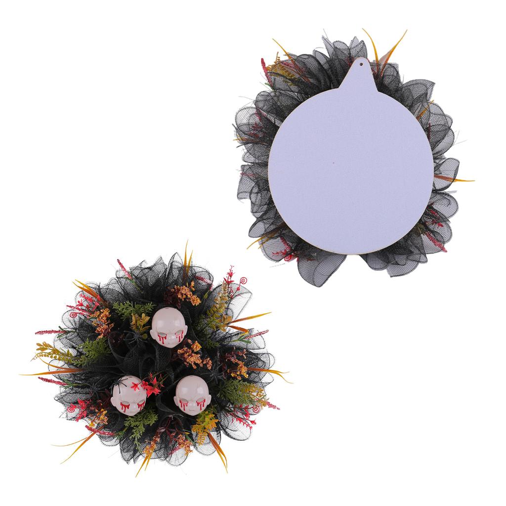 Halloween Skull Wreath Front Door Wreath Artificial Wreath for Front Door Farmhouses Wedding Halloween Decorations