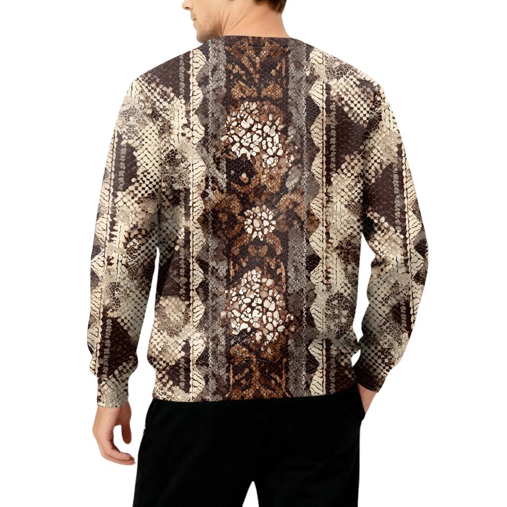 Herren Rundhals Fleecegefüttert Dick Warm Sweatshirt