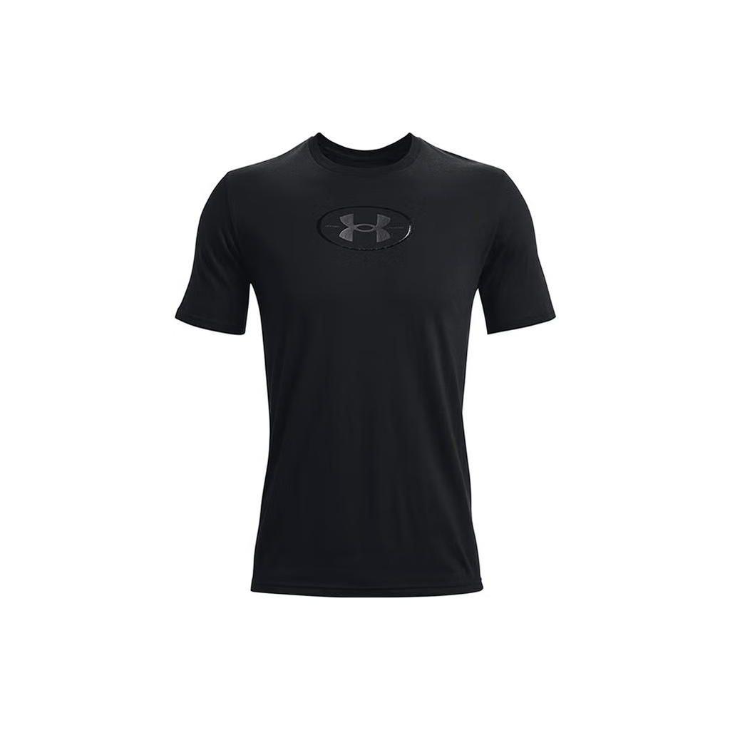 Under Armour Logo Embroidered Short Sleeve T-Shirt Men Tops Black 1371264-001