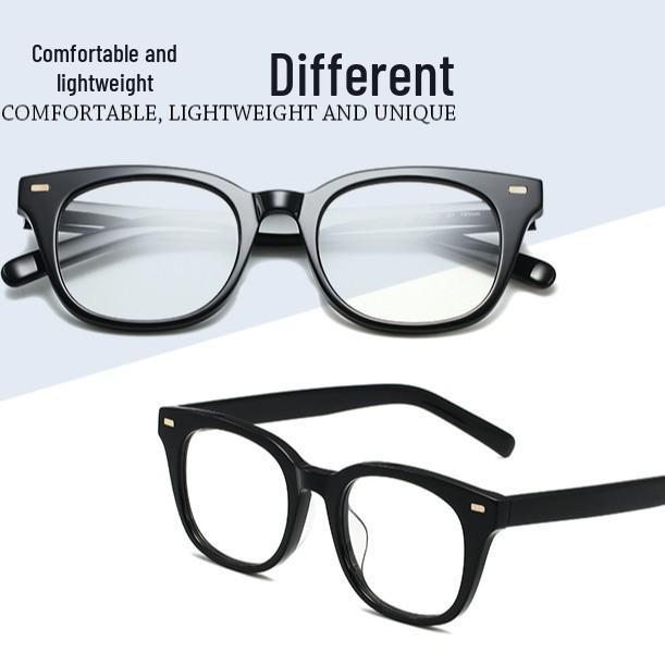 High-End Anti-Blue Light Thick Frame Glasses, Myopia-Compatible, Ultralight Browline Design.