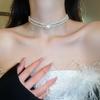 French Retro Pearl Flower Love Necklace Internet Celebrity Light Luxury Temperament Collarbone Chain High Sense Item Decoration