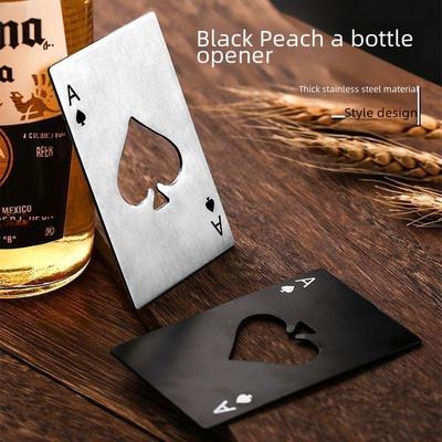 Spade A Playing Card Style Stainless Steel Bottle Opener