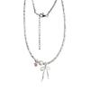 Stylish Ribbon Choker Necklace with Lovely Bowknot Tie Pendant and Gemstones Portable for Fashionable Occasions