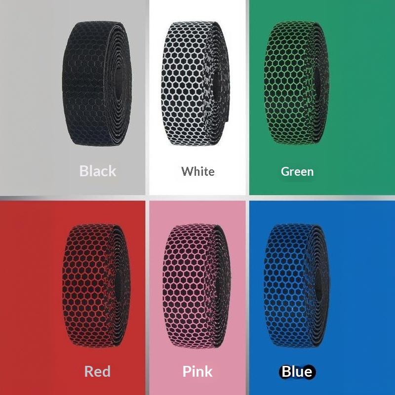2 Rolls Bike Handlebar Tape Honeycomb Texture Non Slip Breathable Shock Absorbing For Road Mountain Cycling Rides