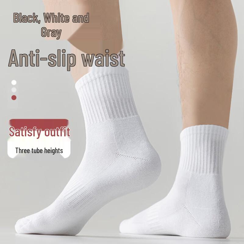 Langsha Men's 10-Pair Mid-Calf Cotton Sport & Casual Socks