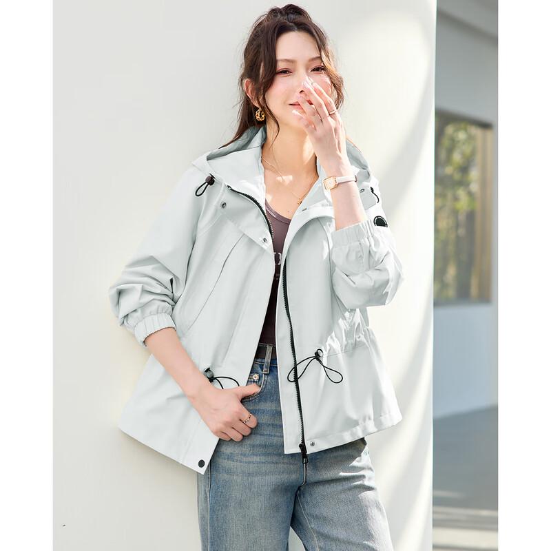 TERRE BLEUE Damen Kurzparka Jacke mit Kapuze