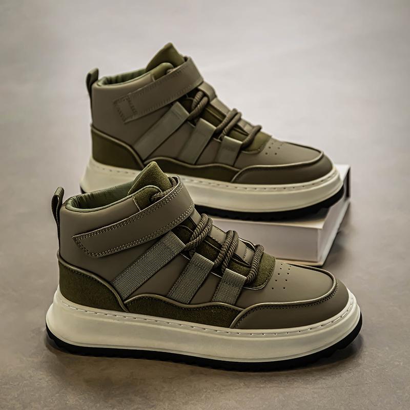 

Soft Sole Soft Surface Autumn New Classic Fashion Casual Sports Niche Versatile Thick Sole Trendy High Top New Men s Board Shoe 43 зелений
