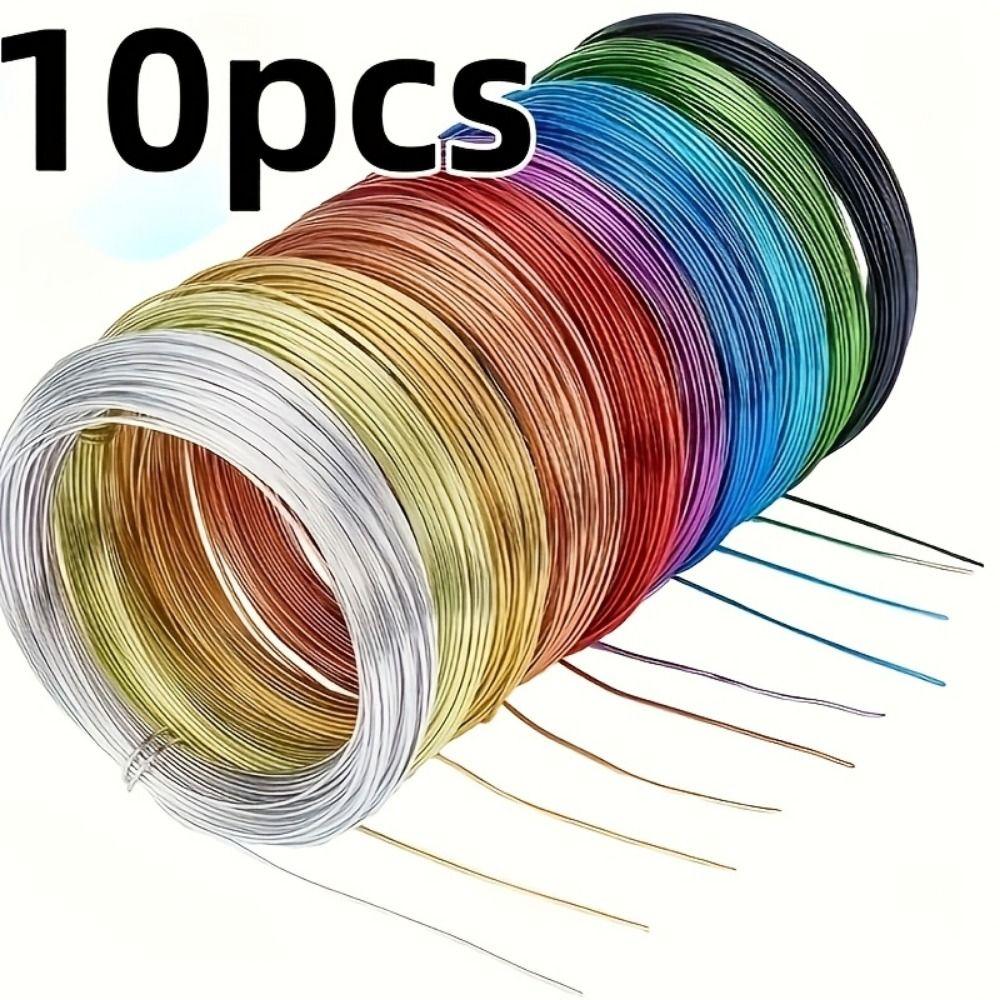 10 Stück DIY Aluminium Basteldraht Nicht-elastischer Schmuck-Perlendraht Aluminium Basteldraht Handgefertigte Bastelarbeiten
