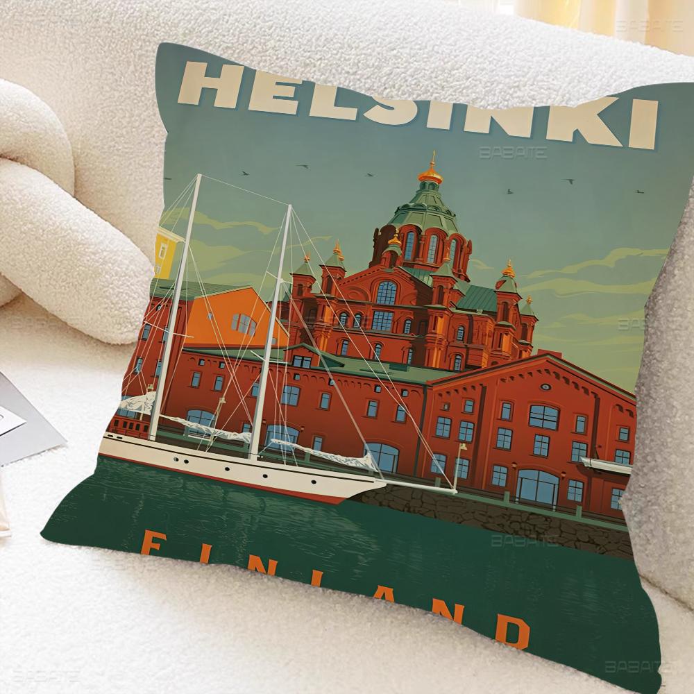 World Cities Travel Pillow Anime Pillow Sofa Bed Head Pillow Cover Cushion Cover 45x45 Cm Fashion