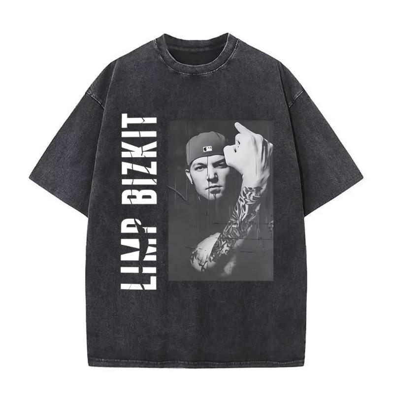 Vasket Vintage Rockband Limp Bizkit Significant Other Trykk T-skjorter Menns Kvinners Hip Hop Retro Oversized Kortermet T-skjorter