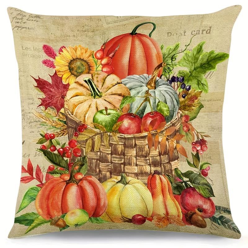 

Домашний декор Осенние сцены: Наволочка с узором из тыкв, кошек и подсолнухов, подходит для дивана, спальни, автомобиля 45x45cm