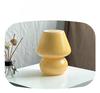 American Medieval Vintage Striped Glass Mushroom Table Lamp with USB - Retro Bedside Night Light