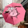 Adorable Pink Doggy Print Umbrella - Automatic Opening & Closing, Outdoor Gear, Lightweight Travel Accessory, Durable Gift for Animal Lovers 178