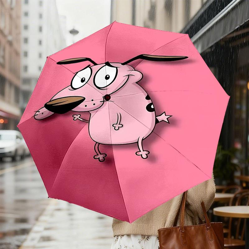 Adorable Pink Doggy Print Umbrella - Automatic Opening & Closing, Outdoor Gear, Lightweight Travel Accessory, Durable Gift for Animal Lovers 178