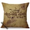 Vintage Classic Quotes Letter Art Print Sofa Throw Pillow Case Cotton Linen Home Decorative Square Chair Cushion Cover Cojines