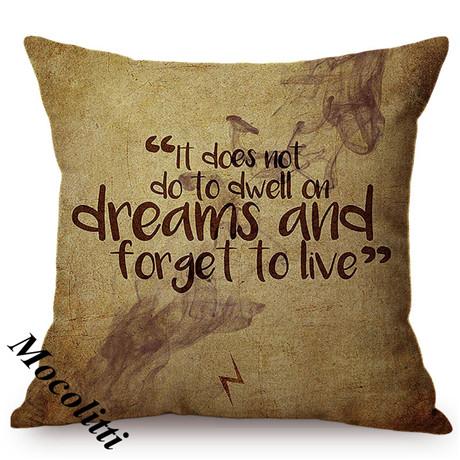 Vintage Classic Quotes Letter Art Print Sofa Throw Pillow Case Cotton Linen Home Decorative Square Chair Cushion Cover Cojines