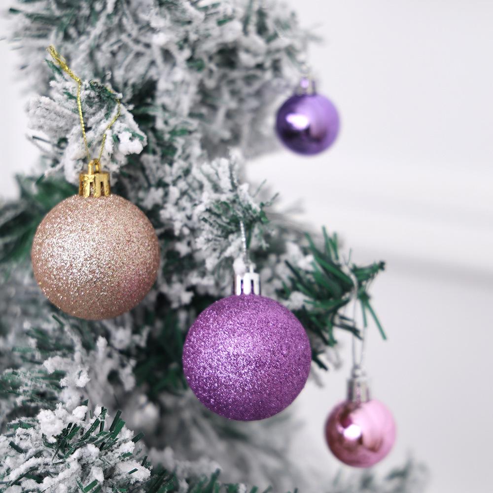 44-Piece Christmas Tree Ornament Set: Glittered Christmas Balls In Gift Box