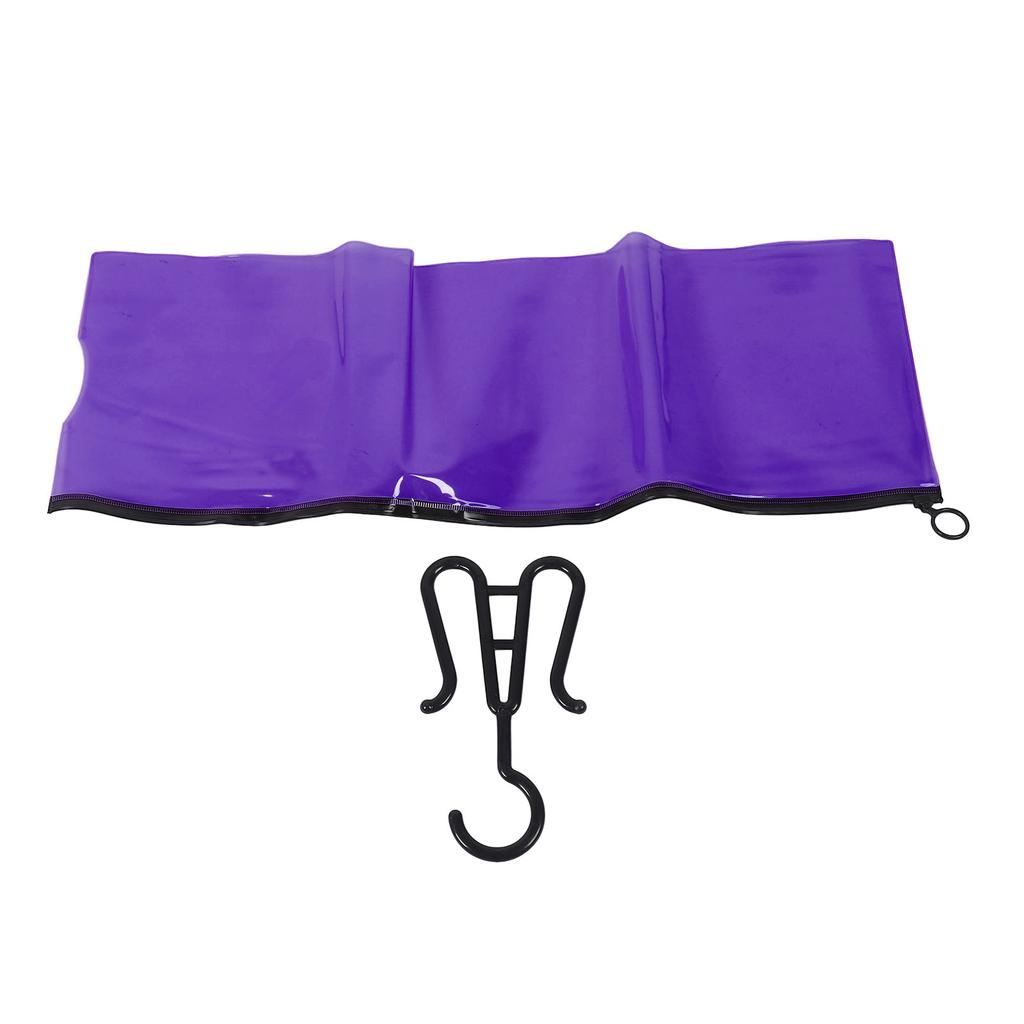 5pcs Wig Storage Bag Transparent PVC Hair Extension Holder With Hangers for Home Large Size Purple