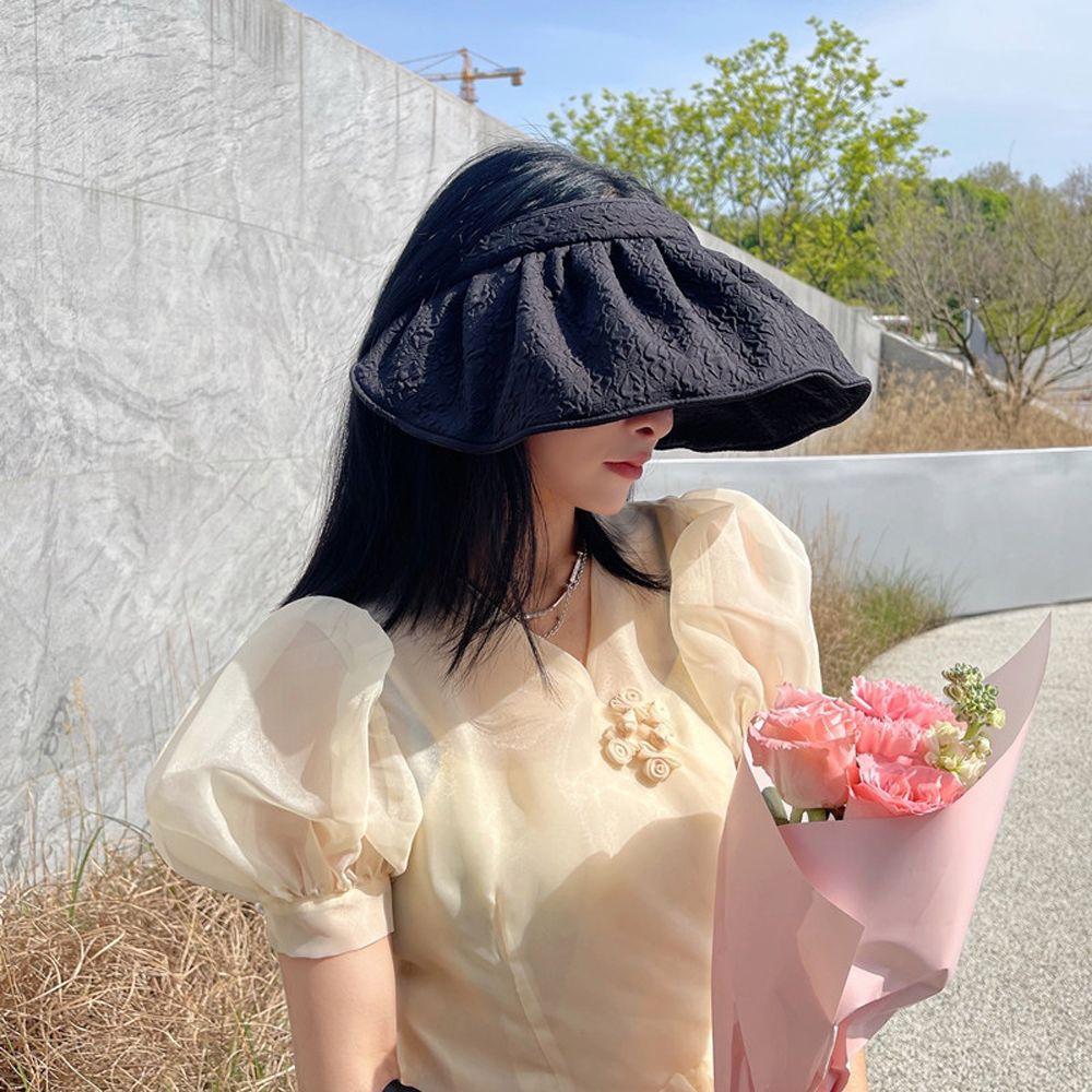 

Temperament Beach Solid Color Travel Fashion Korean Style Hat Women Sun Hat Headband Empty Top Hat