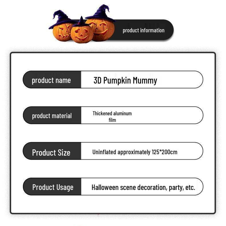 Extra Large Halloween Spider & Pumpkin Decor with Mummy Balloons for Shopping Malls, Kindergartens, Bars