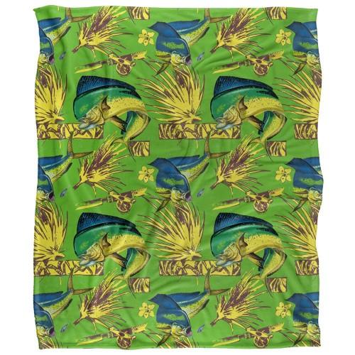 JQ Licensing Dorado Fishing Tiki 2 Silky Soft Touch Blanket