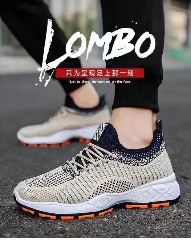 Men's trendy shoes 2025 new fly-woven breathable casual running shoes student mesh sports shoes men's shoes spring and autumn