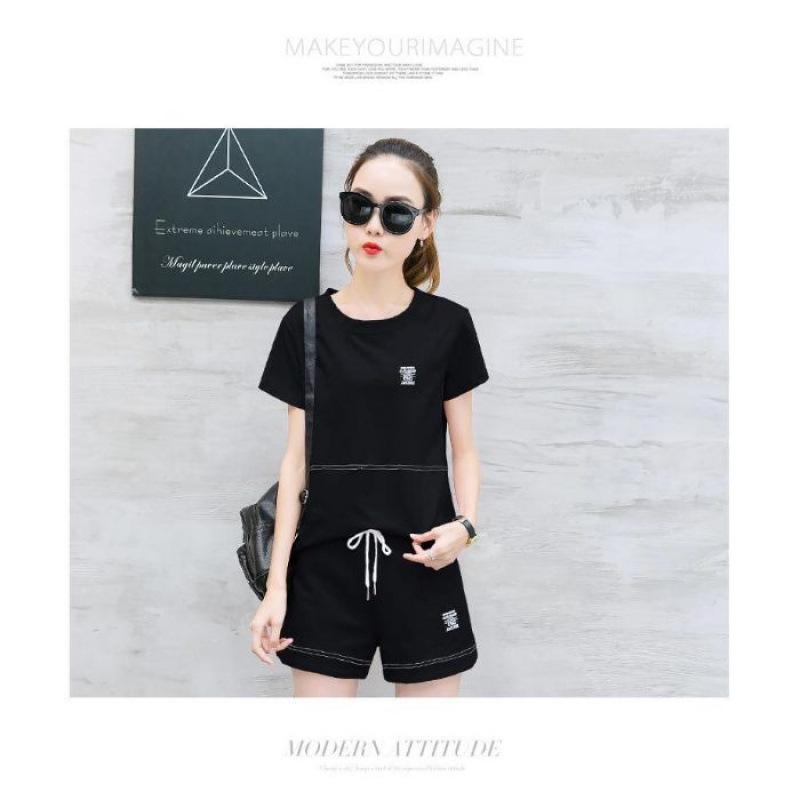 Women's Korean Style Summer Two-Piece Set: Loose Short Sleeve T-shirt & Shorts Casual Sportswear