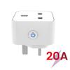 Tuya Smart Socket 16A/20A WiFi or Zigbee UK Plug 3pin Adapter Home Alexa Voice Control With Energy Monitering Function