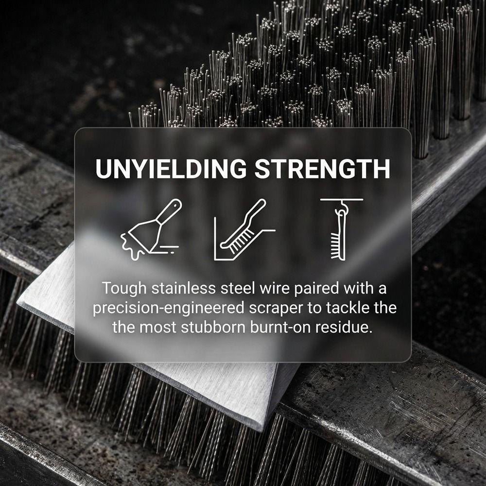 Grill Scraper Grill Cleaning Brush Copper Bristle Oven Cleaner Brush Wire Brush  Grill Maintenance