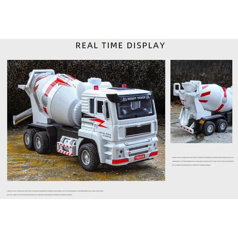 1/40 Diecast Alloy Electric Mixer Car Model Metal Heavy Cement Mixe Truck Vehicles Car Model Sound and Light Childrens Toys Gift