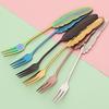 2Pcs Creative Fork Spoon Dinnerware Set 304 Stainless Steel Cutlery Cake Fruit Fork Coffee Ice Cream Stirring Spoon Kitchen Tool