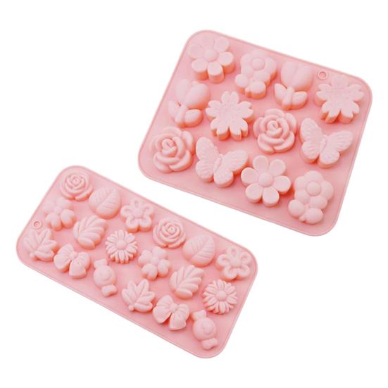 Flower And Leaf Silicone Mold Chocolate Pudding Cake Baking Mold Cake Decoration Reusable DIY Drip Glue Clay Mold