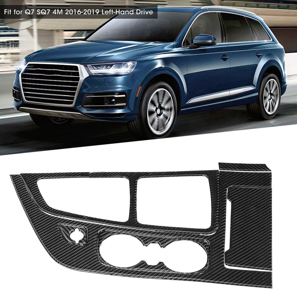 6pcs Set Carbon Fiber Center Console Gear Shift Panel Trim Shift Knob Cover Fit for Q7 SQ7 4M 16 19 Left Hand Drive