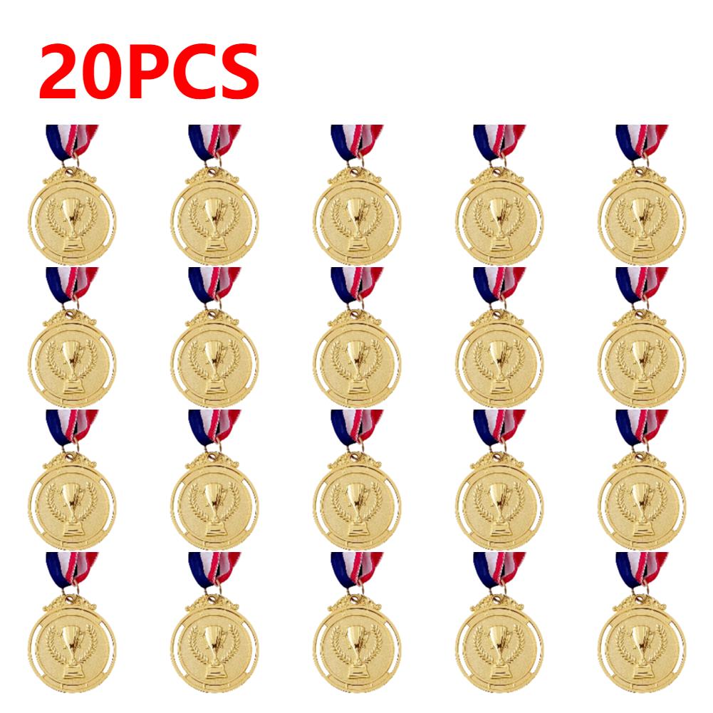 20-5Pcs Zinc Alloy Gold Silver Bronze Winner Medals Gold Silver Bronze Prizes Award Medals 2 Inches Round with Neck Ribbon