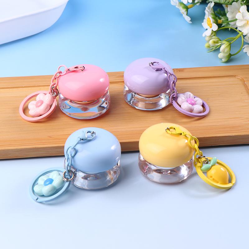 1Pcs Lip Balm Containers Lipstick Makeup Container 5g Mini Empty Plastic Lip Mask Jars With Keychain Pendant Lip Balm Cans Cream