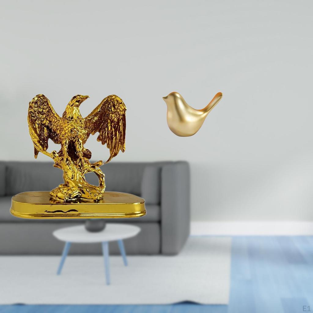 Majestic Bird Resin Sculpture Art Figurine Home Decor Ornament for Office Desk Living Room Dining