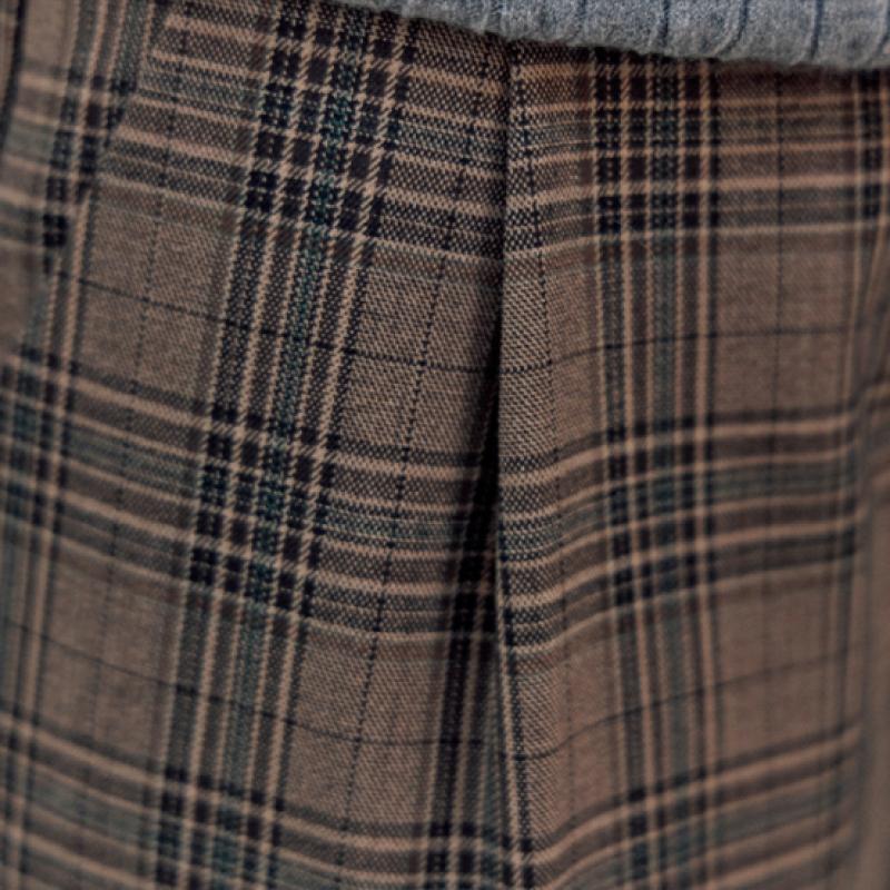 Maxza Buckle Detail Glencheck Semi Baggy Fit Pants Cd03ql001on