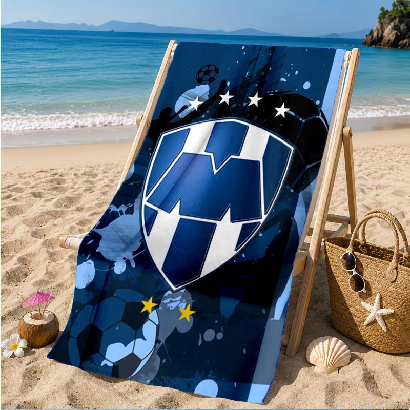 Monter-rey Football Crest Art Printed Microfiber Beach Towel, Soft And Absorbent, Quick-Dry, Ideal for Summer Travel, Beach Essential, Swimming Pool