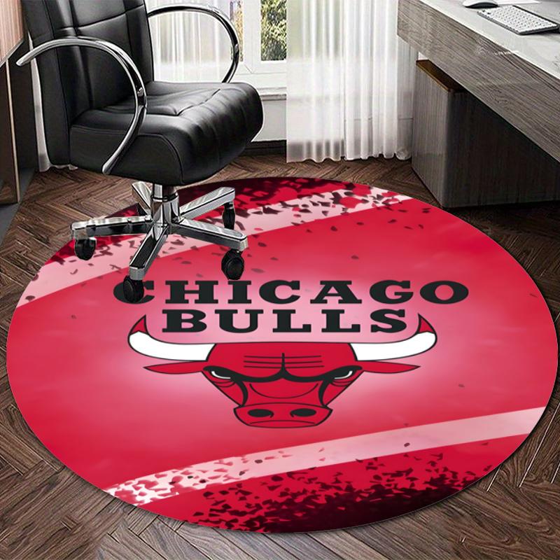 Personalized Chicago Bulls Round Chair Office Rug - Perfect for Mat, Office Chair & More - Ideal Gift for Birthdays and Holidays