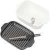 Fuji Enamel Square Tempura Pot Wide Set with Stainless Steel Chopsticks Large Size Frying Square Tempura Wide Size TP-22K.W - Pan, Square, Enamel,