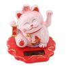 Bílá kočka se šťastnými penězi poháněná solární energií pro domácí kancelářské dekorace do auta Feng Shui Lucky Cat