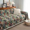 Sofa Towel Anti-cat Scratch Jacquard Rhombus Colored Green Retro Festive Holiday Thick Sofa Cover Blanket