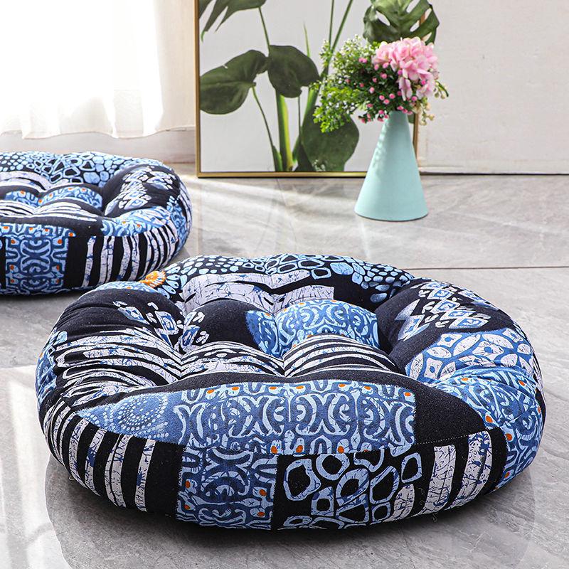 Colorful Bohemian-Style Cotton Linen Floor Cushion: Ethnic Meditation Seat Tatami Mat for B&B