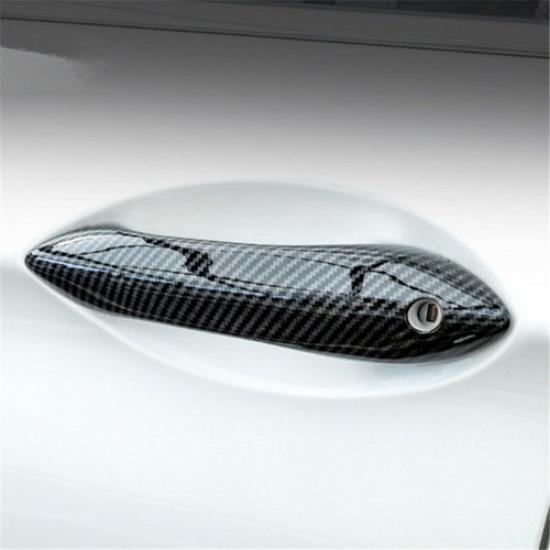 Luxury ABS Carbon Fiber Car Left & Right Door Handle Decorations For BMW 5 F10